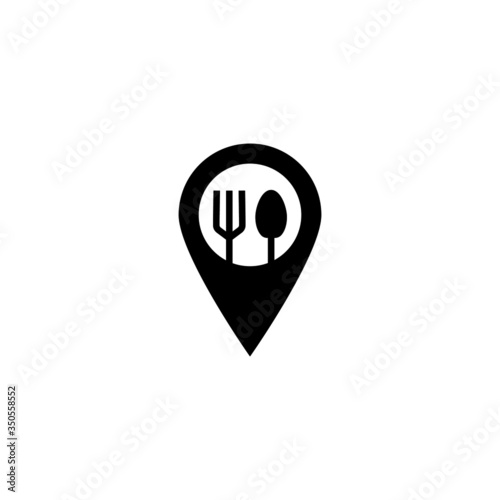 Eatery vector icon in black solid flat design icon isolated on white background
