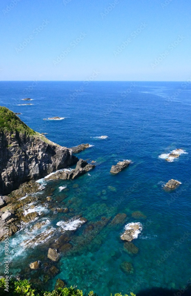 初夏の足摺岬。土佐清水、高知、日本。6月上旬。