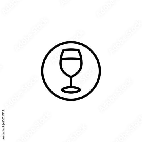 Drinking zone vector icon in linear  outline icon isolated on white background