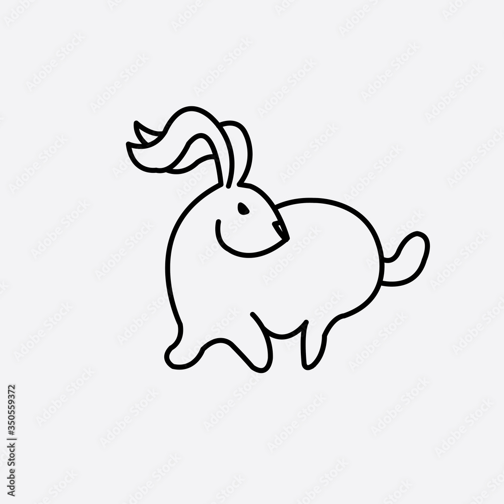 Bunny illustration of a unique creative logo vector design icon Bunny illustration of a unique creative logo vector design icon