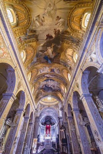 Interior of St Mary cathedral in Acireale town on Sicily Island, Italy