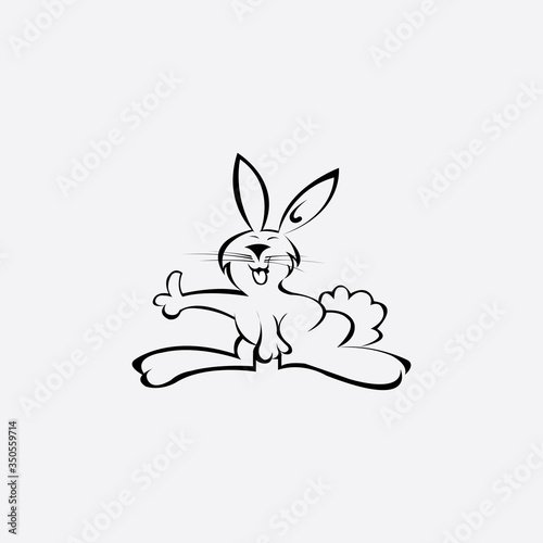 Bunny illustration of a unique creative logo vector design icon © rokhmatulloh