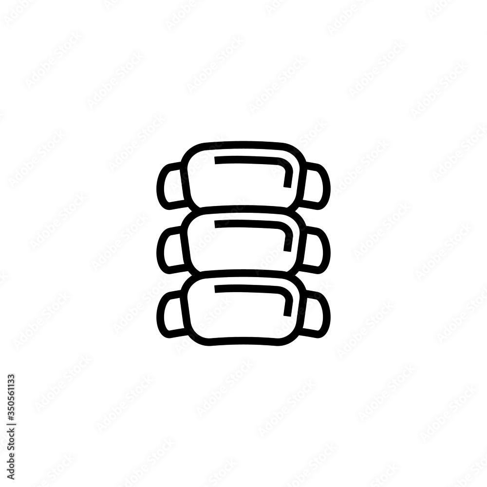 Ribs vector icon in linear, outline icon isolated on white background Ribs vector icon in linear, outline icon isolated on white background