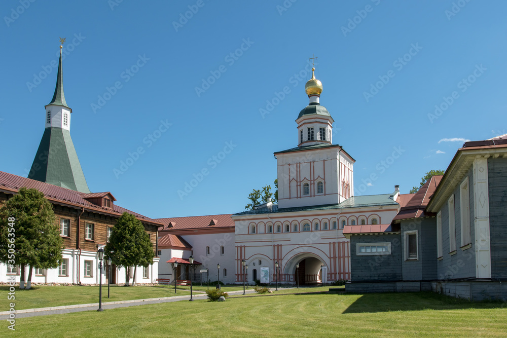 Gate church of the Archangel Mikhail (17th century) of Valday Iversky Monastery. Novgorod Oblast, Russia.