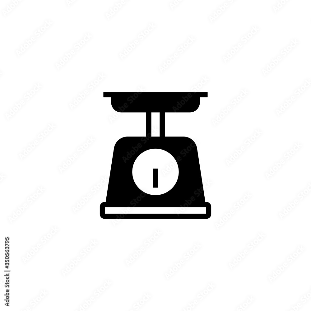 Scale balanced tool vector icon in black solid flat design icon isolated on white background Scale balanced tool vector icon in black solid flat design icon isolated on white background