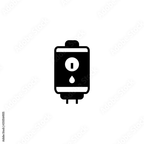 Boiler vector icon in black solid flat design icon isolated on white background
