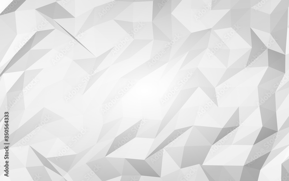 Fototapeta premium White abstract background. Lowpoly backdrop. Crumpled paper. 3D illustration
