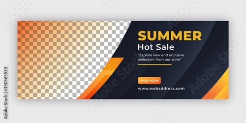 Summer sale banner facebook cover template