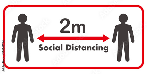  illustration of social distancing icon photo