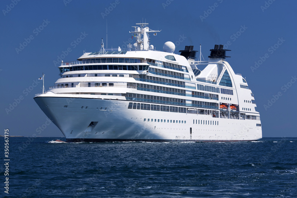 Luxury cruise ship on the high seas