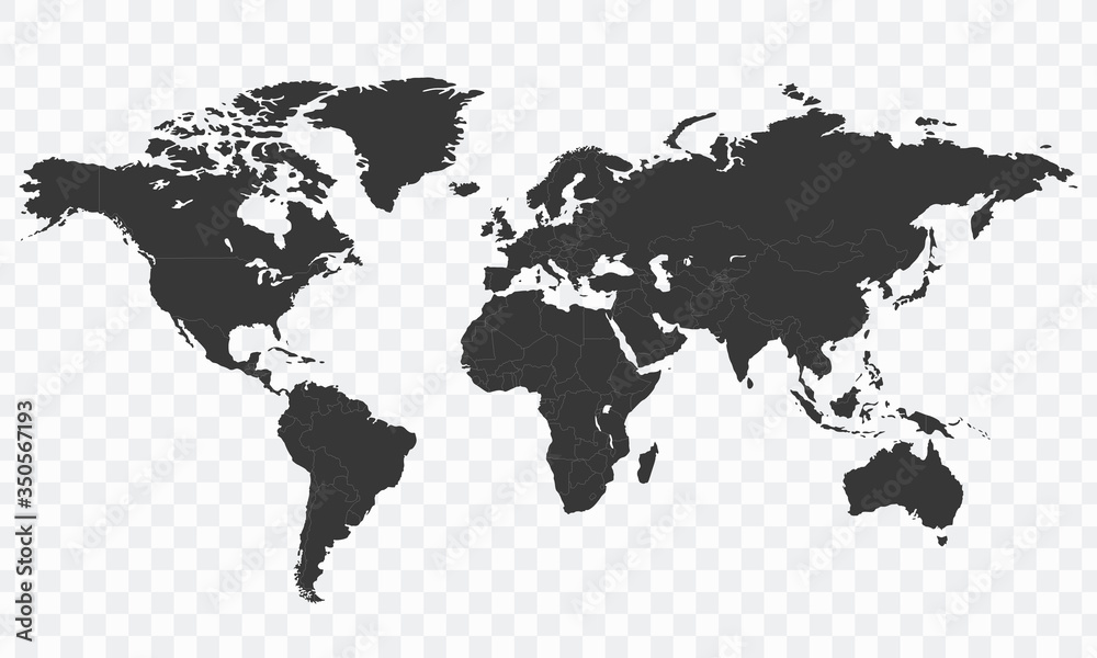Obraz World map vector isolated on white background.