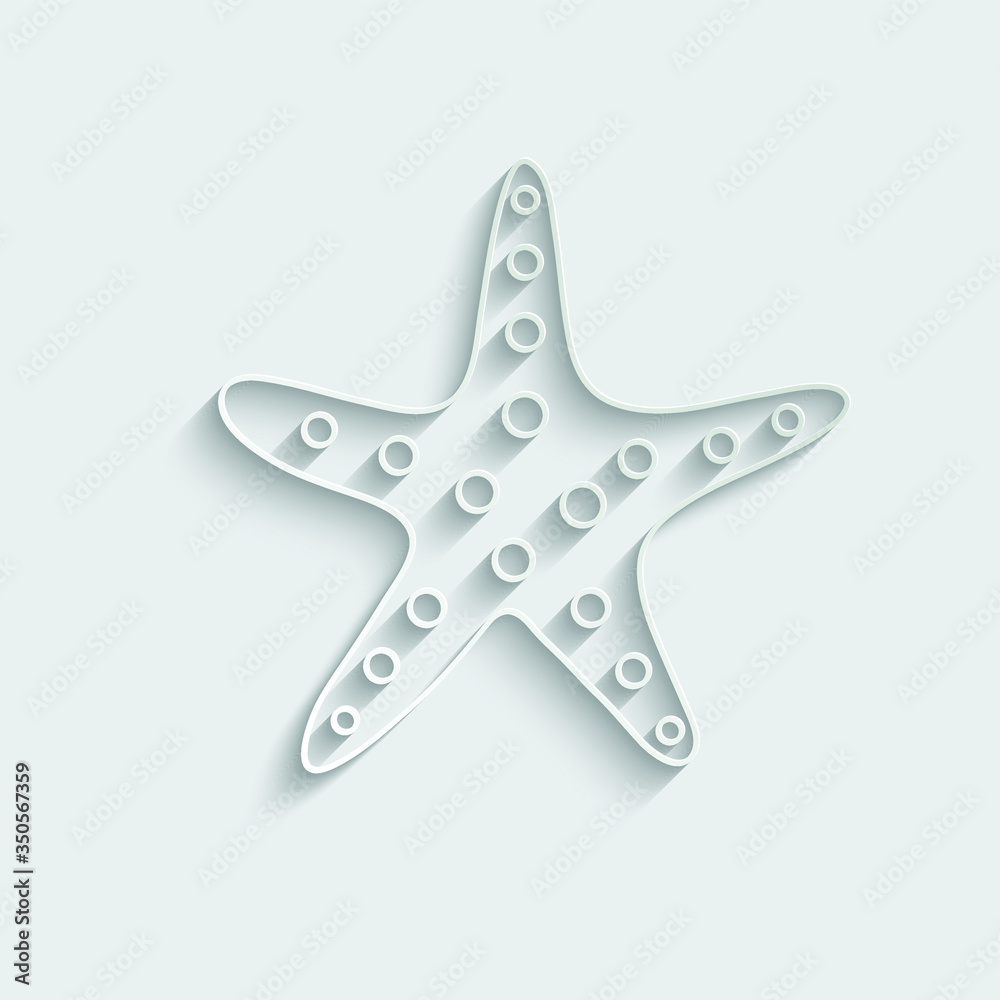 paper starfish icon vector sign paper starfish icon vector sign