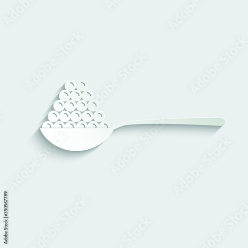 paper caviar in spoon icon