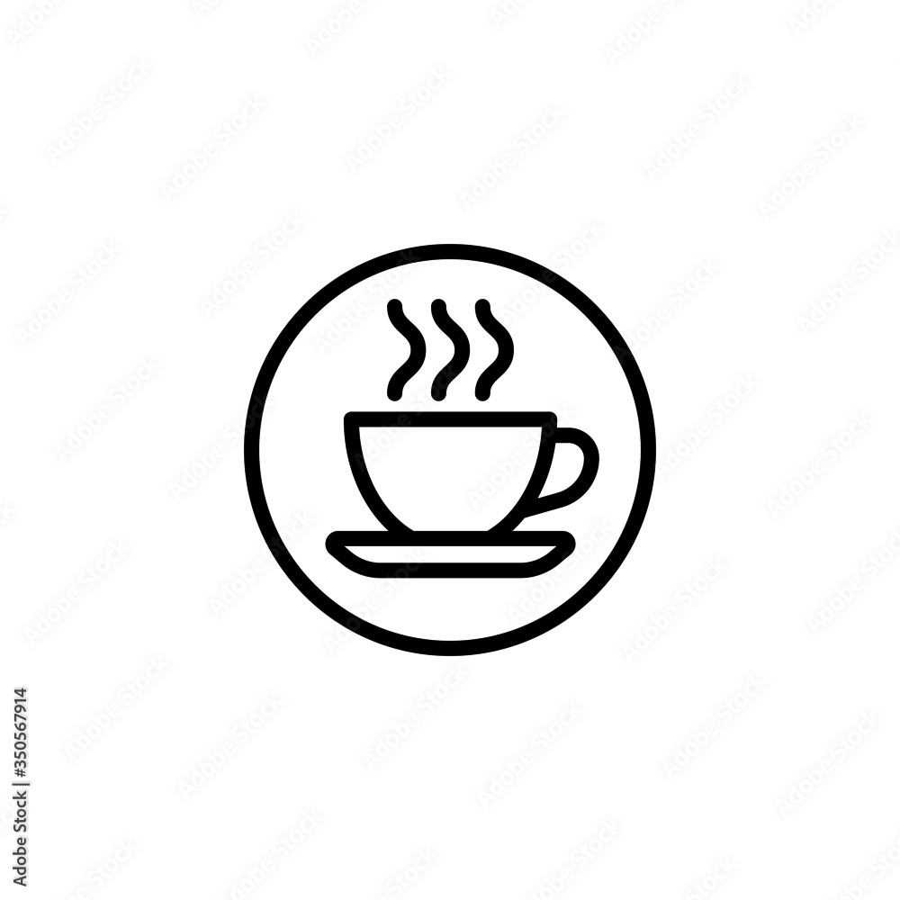 Cafe bar vector icon in linear, outline icon isolated on white background