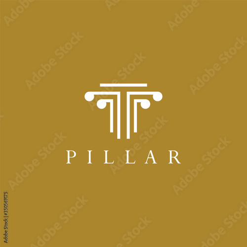column logo template vector icon design