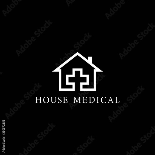 House Medical cross logo template vector icon design