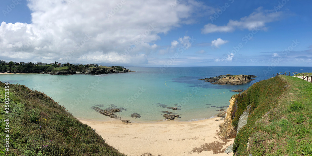 View of the beach in Tapia de Casariego, Asturias - Spain View of the beach in Tapia de Casariego, Asturias - Spain