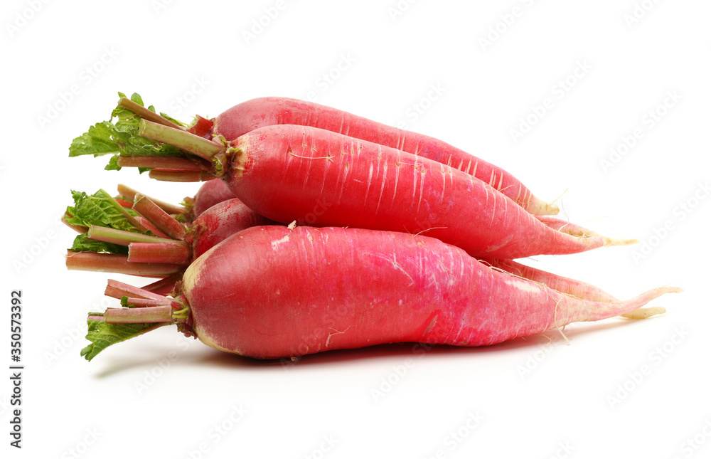 Fresh radishes isolated on white background Fresh radishes isolated on white background