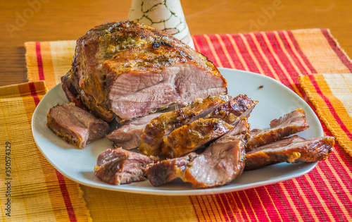 A pork roast slowly roasted for eight hours.