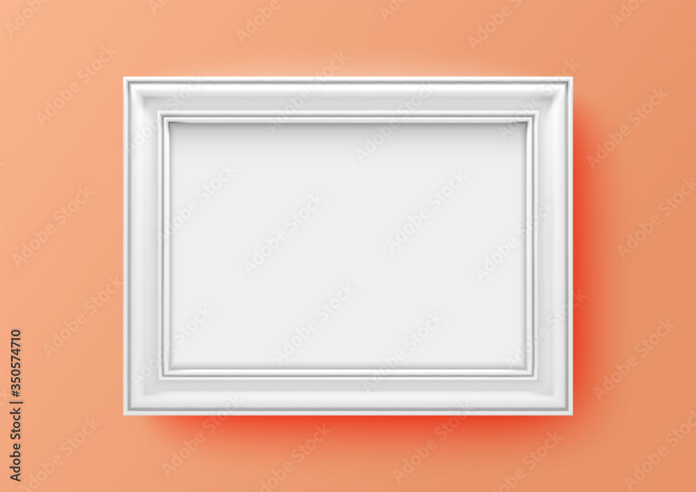 A3, A4 Horizontal Blank Picture Frame for Photographs. Vector Realistic