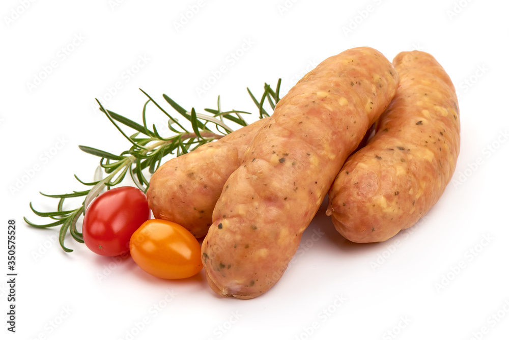 German dried sausages, isolated on white background German dried sausages, isolated on white background