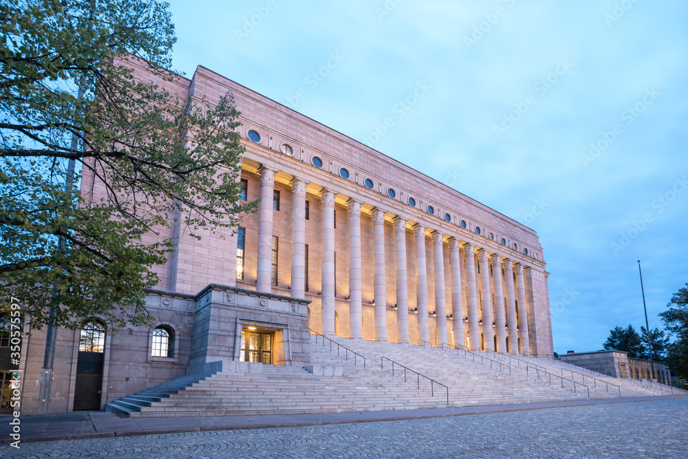 Parliament house of Finland in Helsinki.