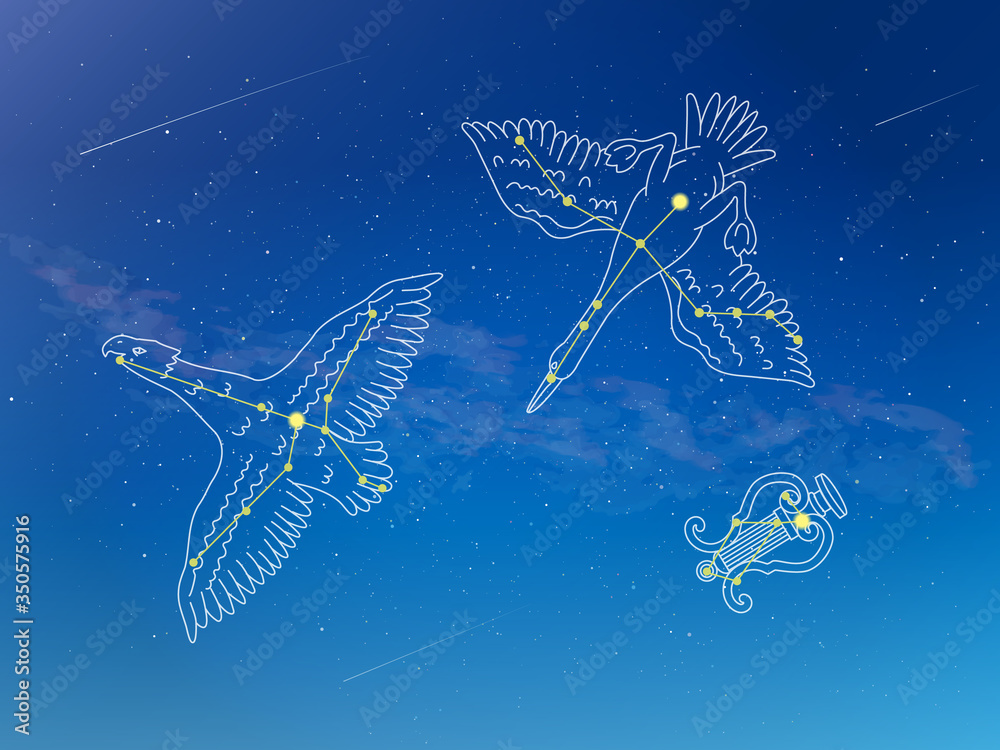 夏の大三角 星座のイラスト Stock ベクター Adobe Stock 夏の大三角 星座のイラスト Stock ベクター Adobe Stock