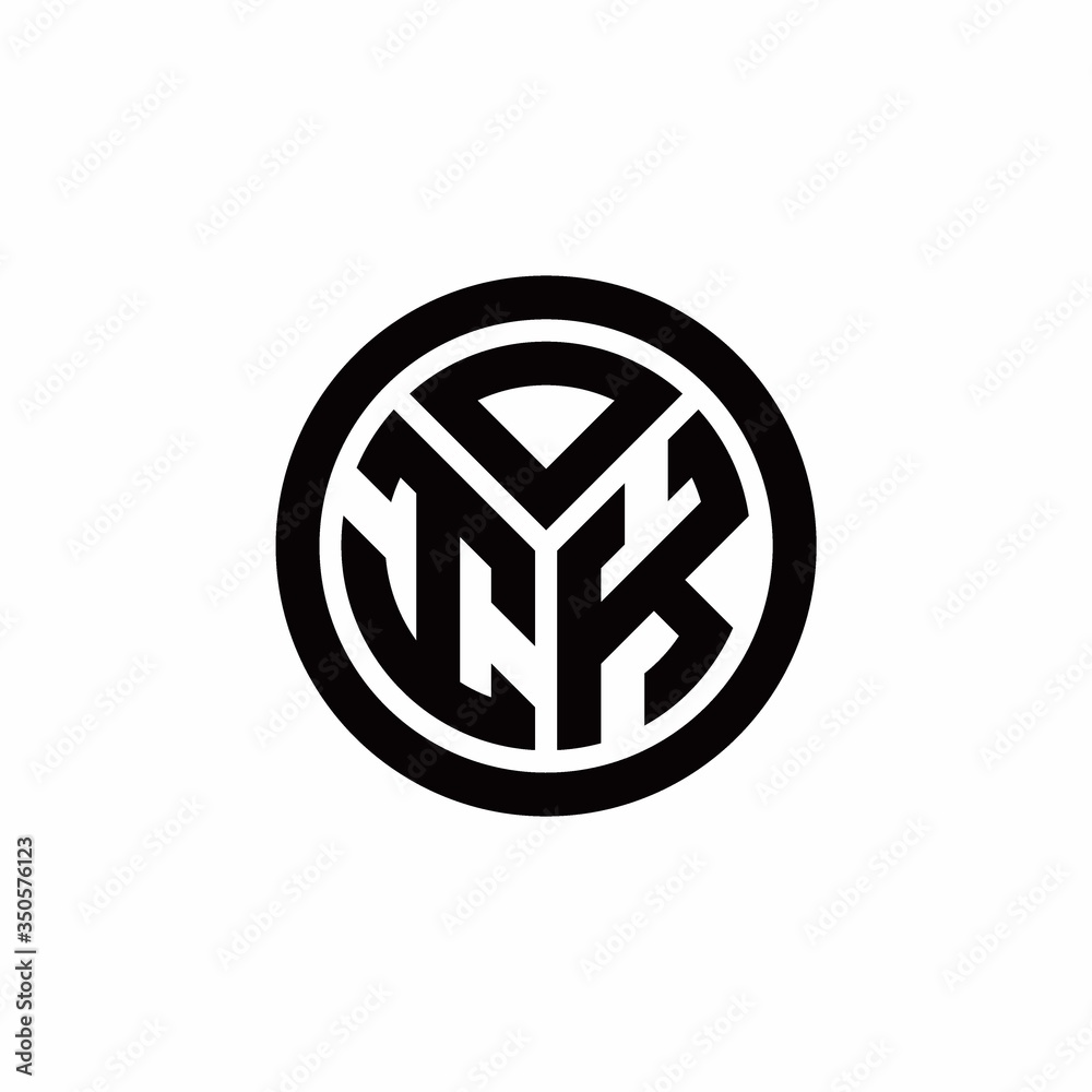 IK monogram logo with circle outline design template IK monogram logo with circle outline design template