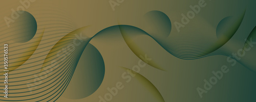 Green Landing Page Design. Abstract Fluid Shapes 