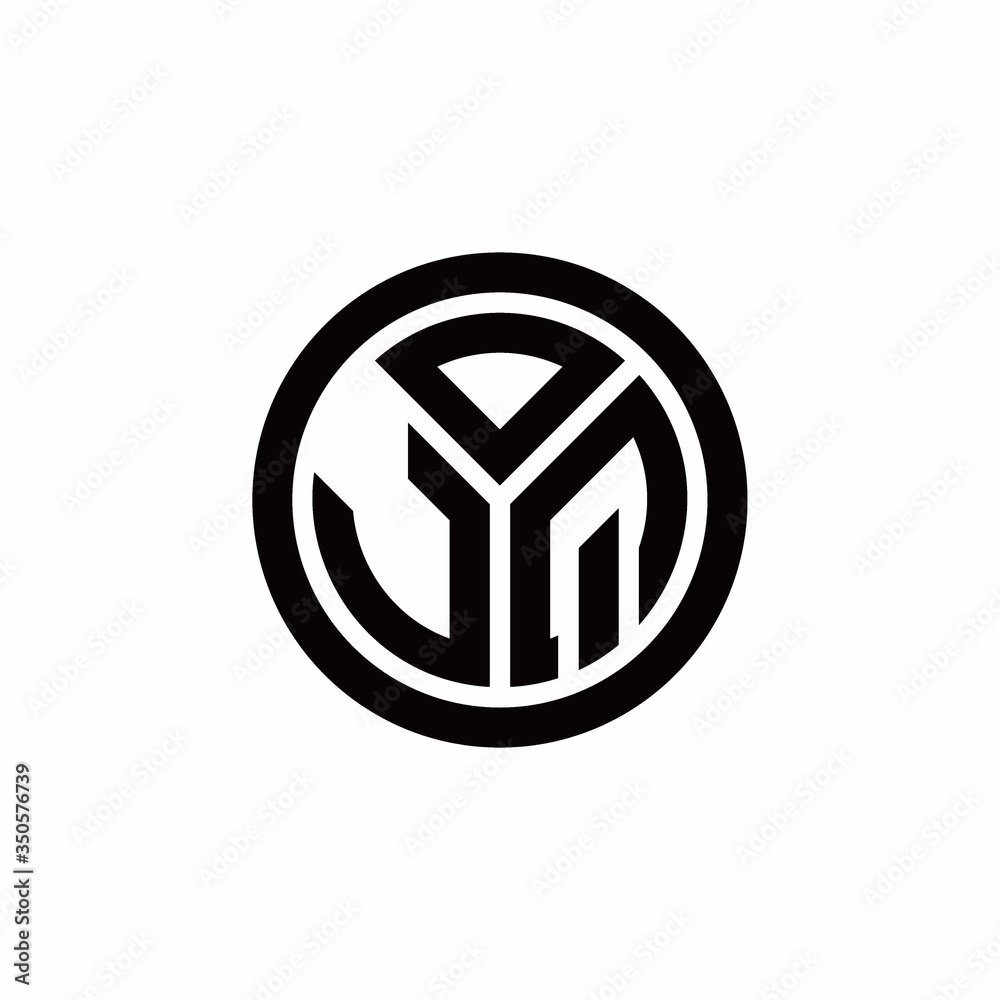 JQ monogram logo with circle outline design template JQ monogram logo with circle outline design template