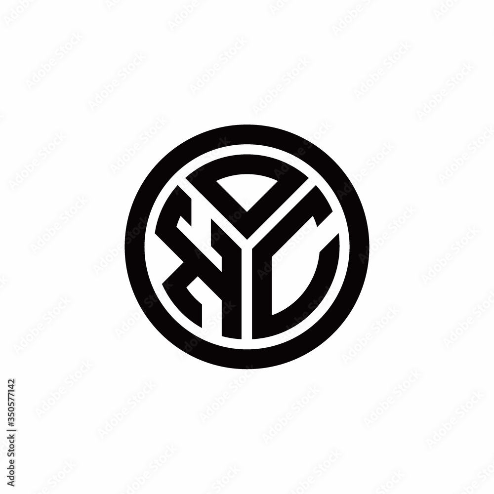 KC monogram logo with circle outline design template KC monogram logo with circle outline design template