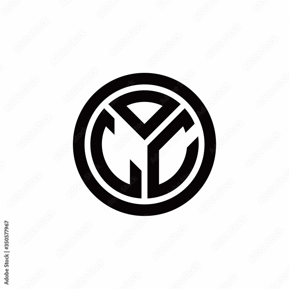 LC monogram logo with circle outline design template LC monogram logo with circle outline design template