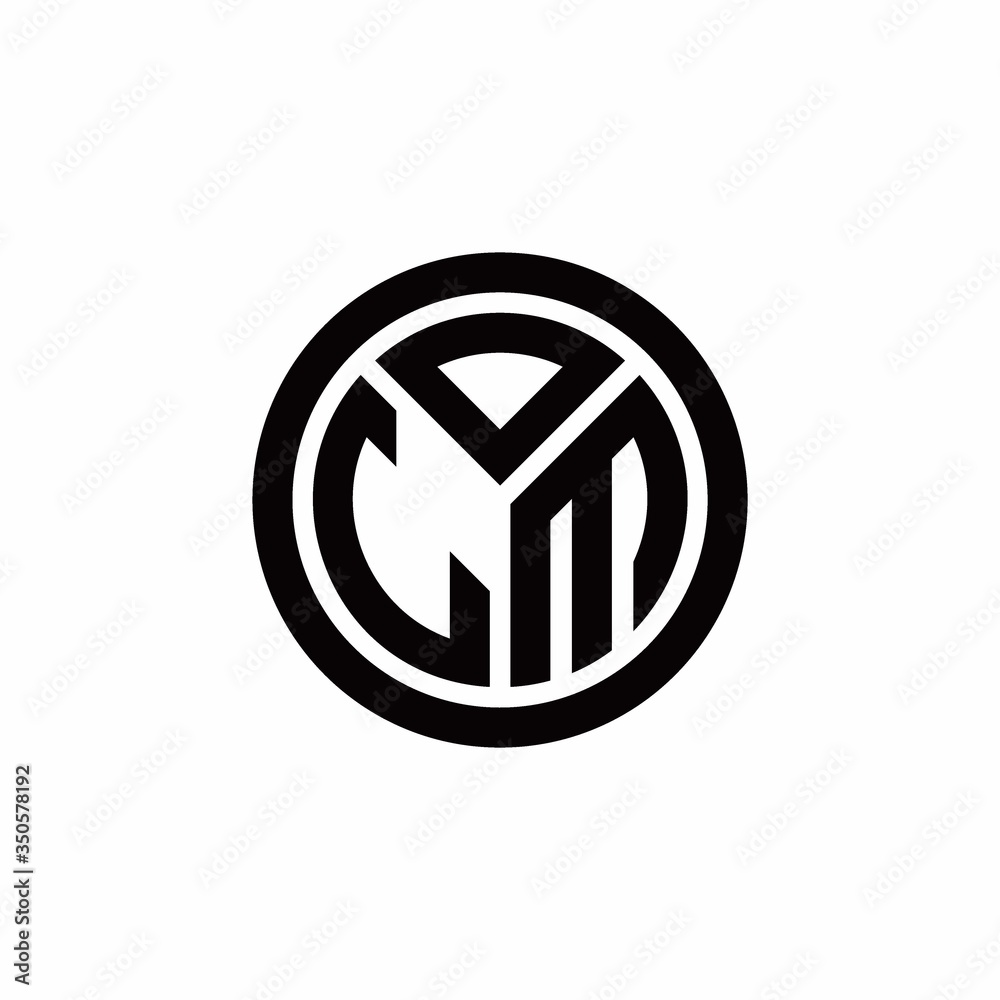 LM monogram logo with circle outline design template LM monogram logo with circle outline design template