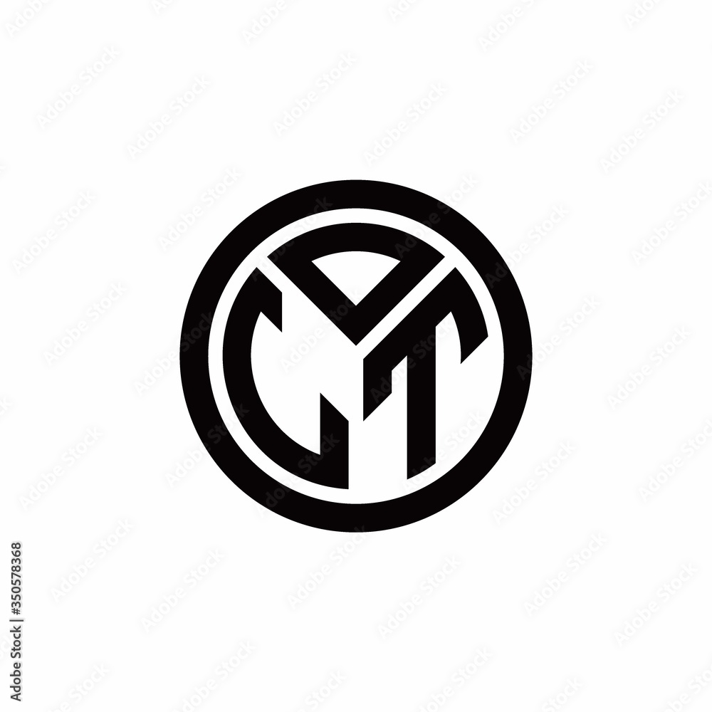 LT monogram logo with circle outline design template LT monogram logo with circle outline design template