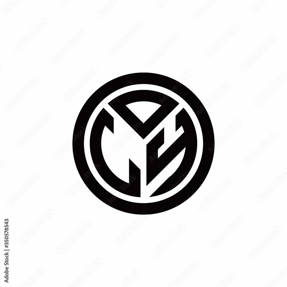 LY monogram logo with circle outline design template LY monogram logo with circle outline design template