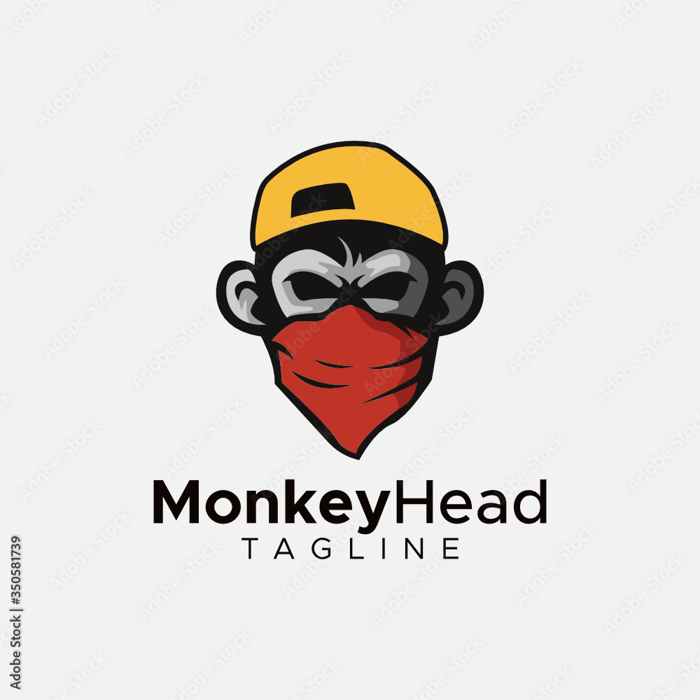 Simple minimalist monkey gorilla head logo design vector template Simple minimalist monkey gorilla head logo design vector template