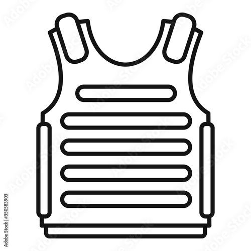 Body armor icon. Outline body armor vector icon for web design isolated on white background