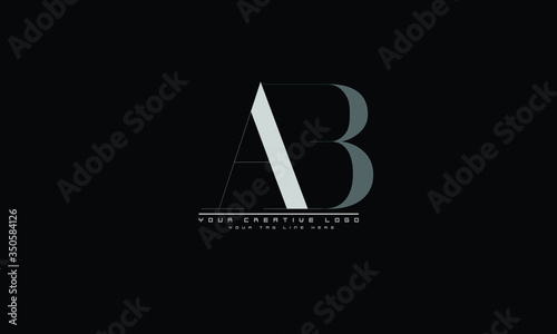 AB BA abstract vector logo monogram template