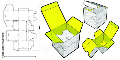 Simple Box With Two-Height Divider (Internal measurement 10 x 10 + 10 cm) and Die-cut Pattern. The .eps file is full scale and fully functional. Prepared for real cardboard production.