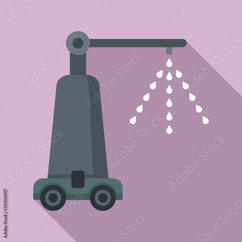 Spraying farm machine icon. Flat illustration of spraying farm machine vector icon for web design