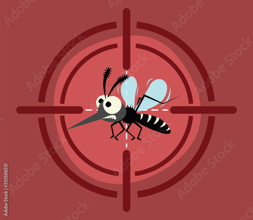 Signaling, mosquito target. mosquitoes control concept. vector illustration