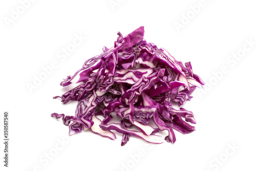 Purple slice cabbage isolated on white background.