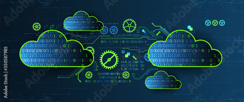 Technology background. Big data concept. Binary computer code.  Vector illustration.