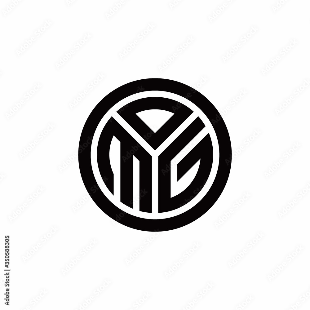 MG monogram logo with circle outline design template MG monogram logo with circle outline design template