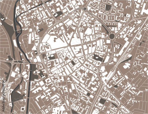 map of the city of Leicester, England, UK