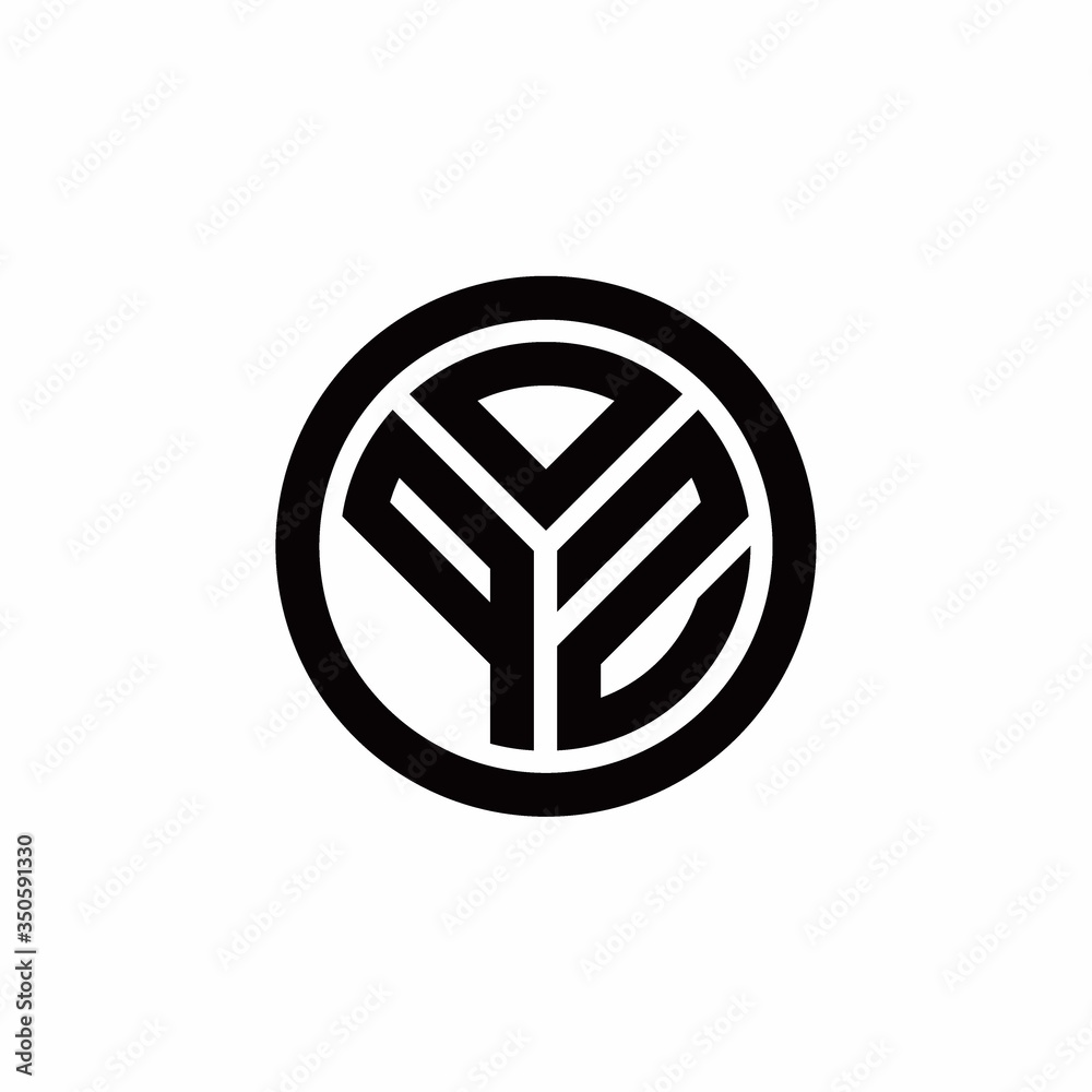 PZ monogram logo with circle outline design template PZ monogram logo with circle outline design template