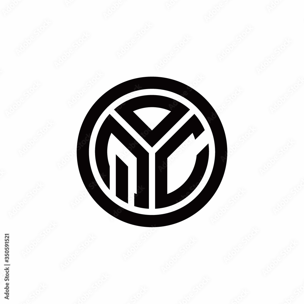 QC monogram logo with circle outline design template QC monogram logo with circle outline design template
