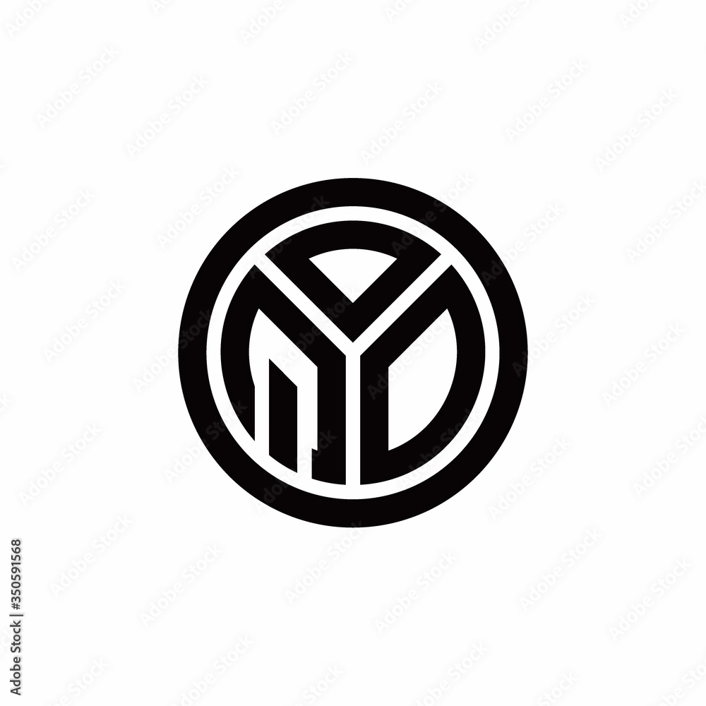 QD monogram logo with circle outline design template QD monogram logo with circle outline design template
