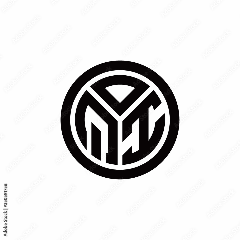 QI monogram logo with circle outline design template QI monogram logo with circle outline design template