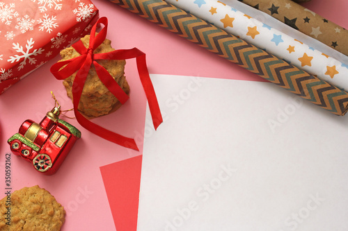 christmas gift box with christmas decorations